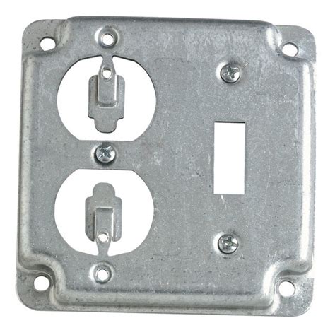 2-gang square metal electrical box cover 4|double gang outlet box cover.